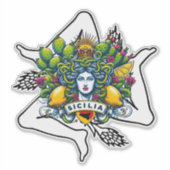 Sicilian Trinacria Sticker (Voorkant)