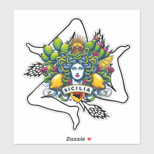 Sicilian Trinacria Sticker (Vel)