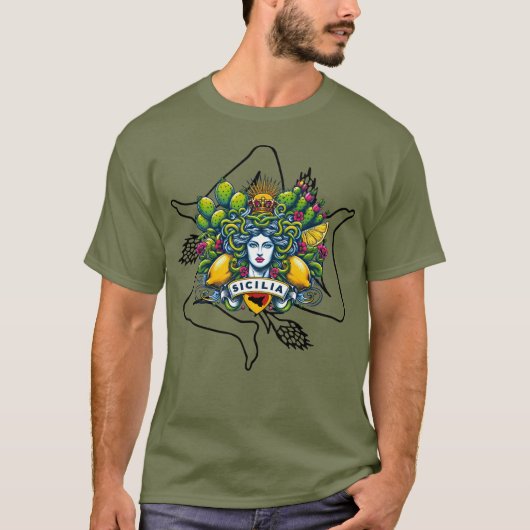Sicilian Trinacria T-shirt (Voorkant)