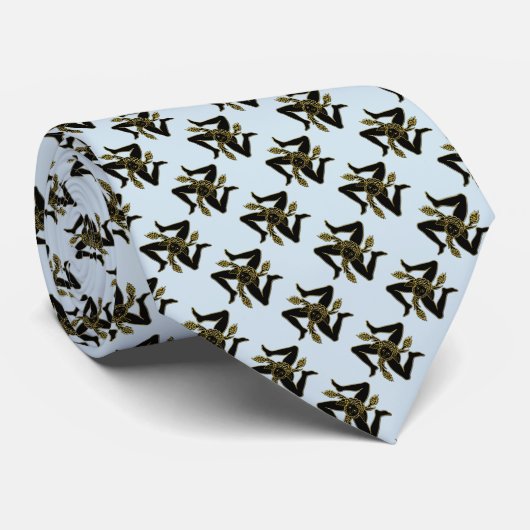 Sicilian Trinacria Uw achtergrondkleur Stropdas (Opgerold)