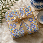Sicilian Vibrant Majolica Scrollwork Mediterranean Cadeaupapier