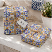 Sicilian Vibrant Majolica Scrollwork Mediterranean Cadeaupapier