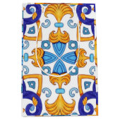 Sicilian Vibrant Majolica Scrollwork Mediterranean Medium Cadeauzakje (Voorkant)