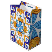 Sicilian Vibrant Majolica Scrollwork Mediterranean Medium Cadeauzakje (Achterkant Gekanteld)