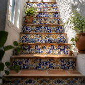 Sicilian Vibrant Majolica Scrollwork Mediterranean Tegeltje