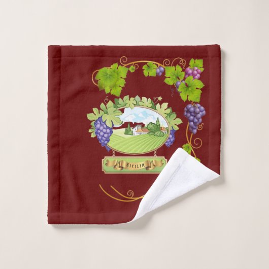 Sicilian Vineyard Bad Handdoek (Wasdoekje)
