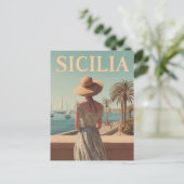 Sicilië 50s vintage reis briefkaart (Staand voorkant)
