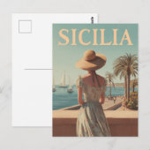 Sicilië 50s vintage reis briefkaart (Voorkant / Achterkant)