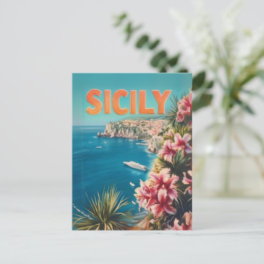 Sicilië bloemen  briefkaart (Staand voorkant)