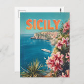 Sicilië bloemen briefkaart (Voorkant / Achterkant)