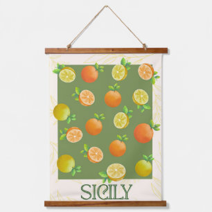 Sicilië Citrus Wall Art   Italiaans Sinaasappel &  Hangend Wandkleed