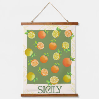 Sicilië Citrus Wall Art | Italiaans Sinaasappel &  Hangend Wandkleed