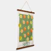 Sicilië Citrus Wall Art | Italiaans Sinaasappel &  Hangend Wandkleed (Gebogen)