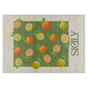 Sicilië Citrus Wall Art   Italiaans Sinaasappel &  Snijplank