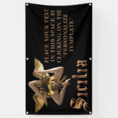 Sicilië Commerciële Sign Banner (Aanpasbaar) (Verticaal)