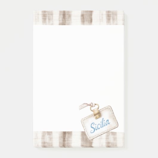 Sicilië Crème Landelijk Bruine Strepen Post-it® Notes (Voorkant)