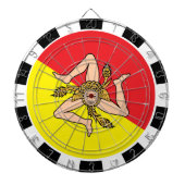 Sicilië dartboard en Siciliaanse vlag/spelraad Dartbord (Voorkant)