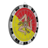 Sicilië dartboard en Siciliaanse vlag/spelraad Dartbord (Voorkant Links)
