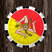Sicilië dartboard en Siciliaanse vlag/spelraad Dartbord