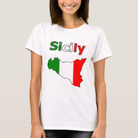 Sicilië en landkaart in de Italiaanse vlag