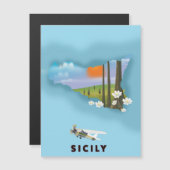 Sicilië geïllustreerde kaart reisposter (Voorkant / Achterkant)