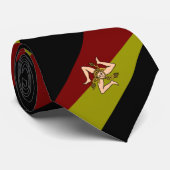 Sicilië gestreepte vlag stropdas (Opgerold)