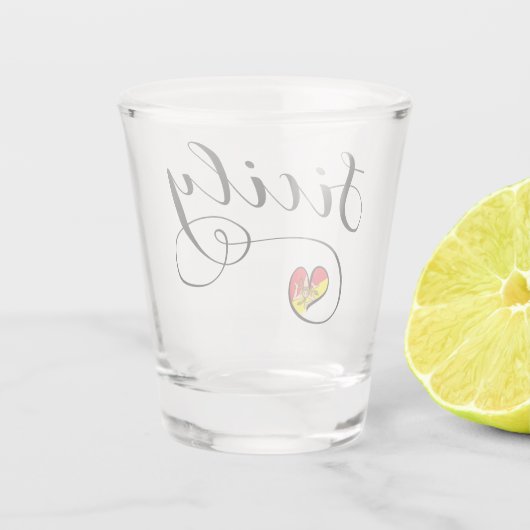 Sicilië hartvlag, Sicilië, Shot Glas (Achterkant)