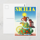 Sicilië Italiaans vintage-reisje Briefkaart (Voorkant / Achterkant)