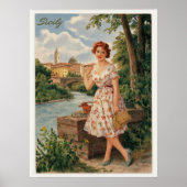 Sicilië  italiaanse dame in het land 50s poster (Voorkant)