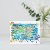 Sicilië Italië Afbeelding reiskaart Briefkaart (Staand voorkant)