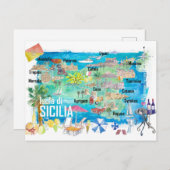 Sicilië Italië Afbeelding reiskaart Briefkaart (Voorkant / Achterkant)