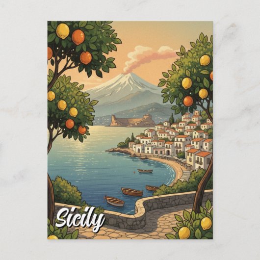 Sicilië Italië Briefkaart (Voorkant)