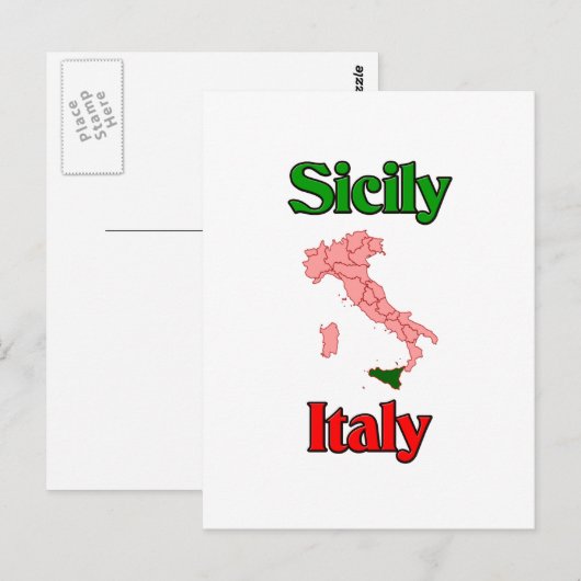 Sicilië Italië Briefkaart (Voorkant / Achterkant)