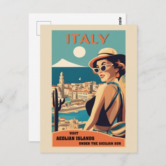  Sicilië Italië Eolische Eilanden Reizen Briefkaart (Voorkant / Achterkant)