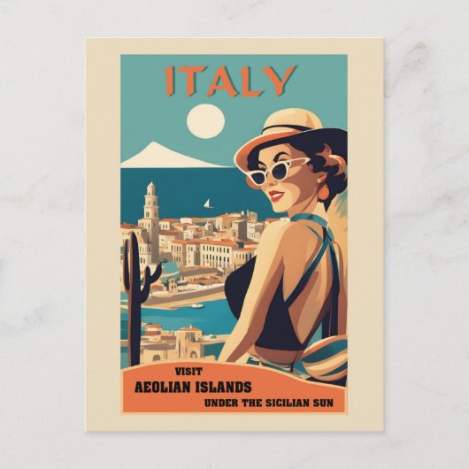  Sicilië Italië Eolische Eilanden Reizen Briefkaart (Voorkant)