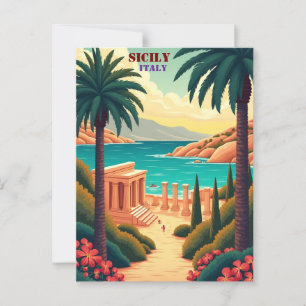Sicilië, Italië Kust Uitzichten, Cultuur Charme Briefkaart