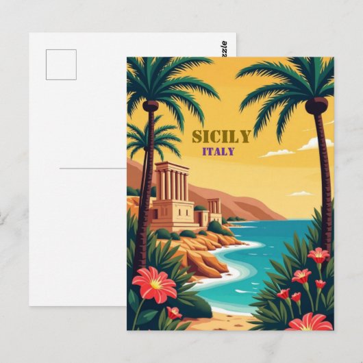 Sicilië, Italië Kust Uitzichten, Cultuur Charme Briefkaart (Voorkant / Achterkant)