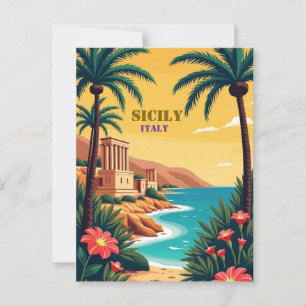 Sicilië, Italië Kust Uitzichten, Cultuur Charme Briefkaart