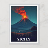  Sicilië Italië Mount Vesuvius Napels Reizen Briefkaart (Voorkant)