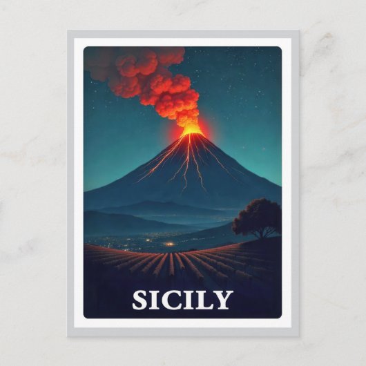 Sicilië Italië Mount Vesuvius Napels Reizen Briefkaart (Voorkant)