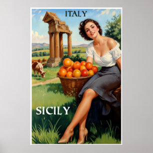 Sicilië, Italië reisposter Poster