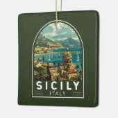 Sicilië Italië Reizen Kunst Vintage Keramisch Ornament (Links)