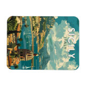 Sicilië Italië Reizen Kunst Vintage Magneet (Horizontaal)