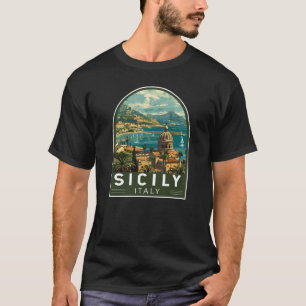 Sicilië Italië Reizen Kunst Vintage T-shirt