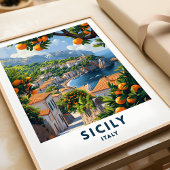 Sicilië Italië Reizen Print Poster Italiaanse kuns