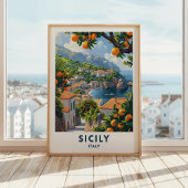 Sicilië Italië Reizen Print Poster Italiaanse kuns