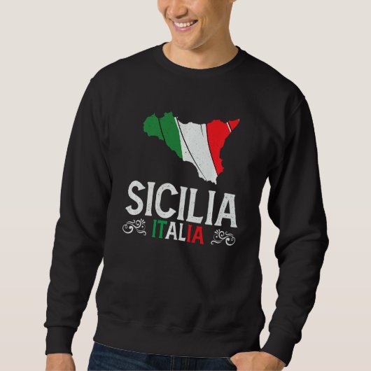 Sicilië Italië Sicilië - Souvenir Silhouette Sicil Trui (Voorkant)