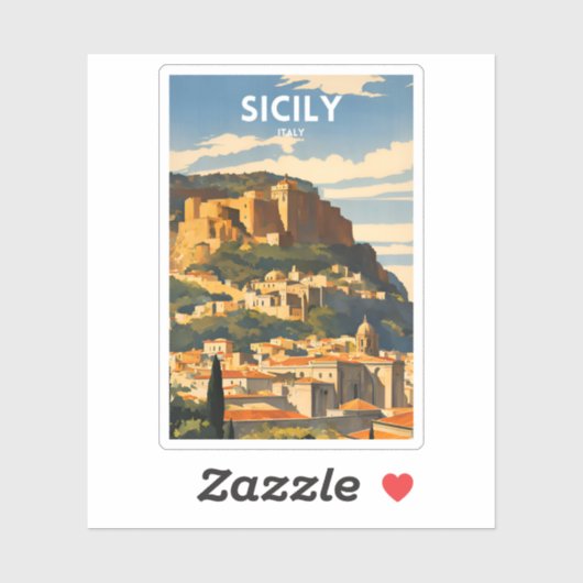 Sicilië Italië Sticker (Vel)