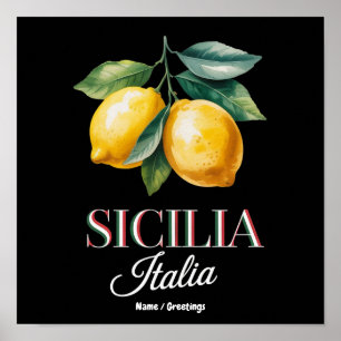 Sicilië Italië Trots Siciliaanse Verse Italiaanse Poster