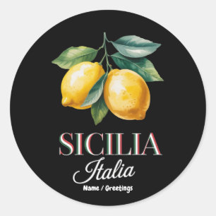 Sicilië Italië Trots Siciliaanse Verse Italiaanse  Ronde Sticker